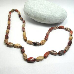 Jasper twist bead necklace